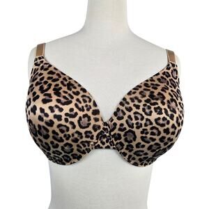Soma Vanishing Back Full Coverage Bra Leopard Print Size 36DDD